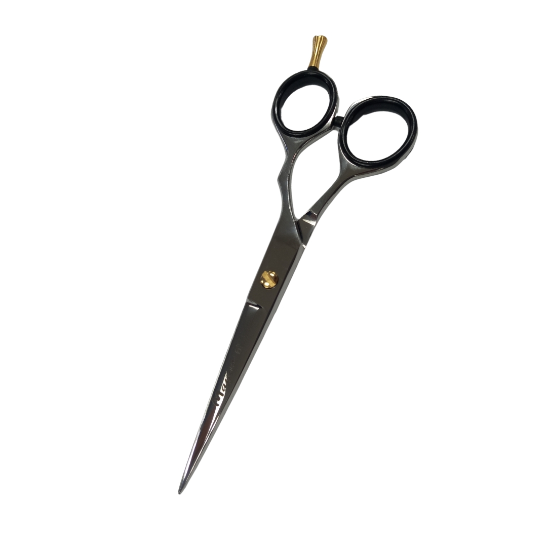 Mayas Scissor Classic Jags 6" Off Set Gold Handle - Silver