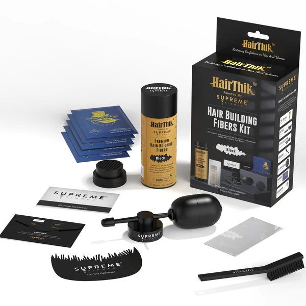 Supreme HairThik Hair Fibres Kit | Black
